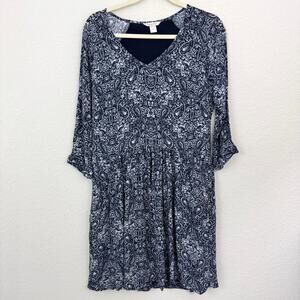 Elegant Blue Paisley Dress